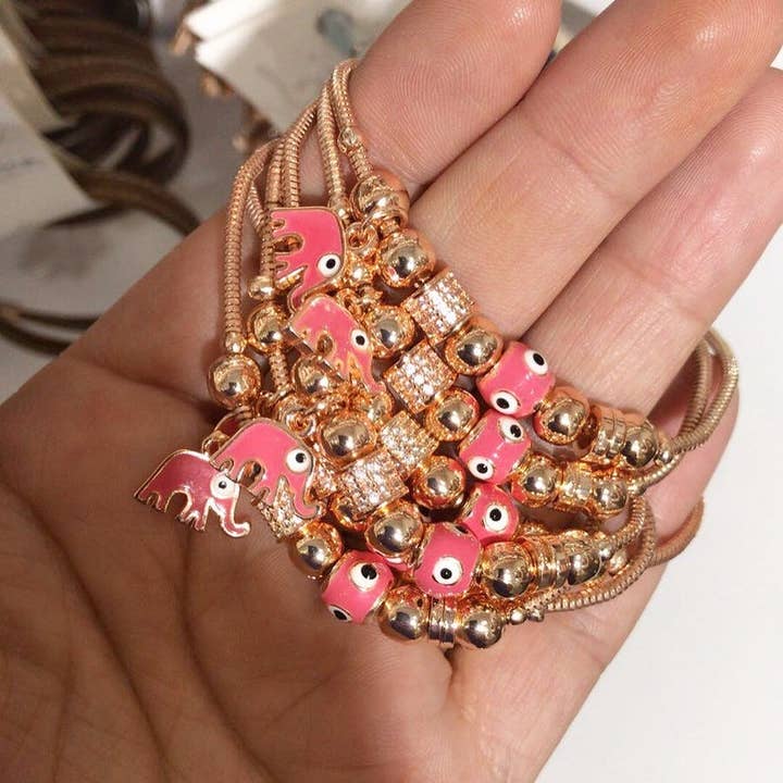 Evileyefavor - Wholesale Charm/Dangle Bracelet - Pandora Evil Eye & Elephant Lucky Charm Bracelet