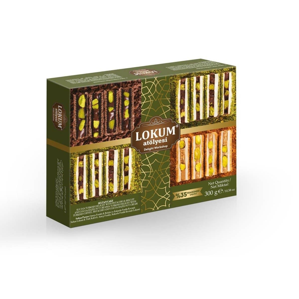 Aladdin - Wholesale Chocolate Box - Lokum Atolyesi | Assorted Sultan Cake Baklava Turkish Delight with Pistachio, Biscuits, Hazelnut, Cocoa & Turkish Coffee0