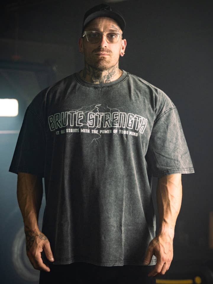 Brute Strength Stonewash Tee for wholesale by Labrute