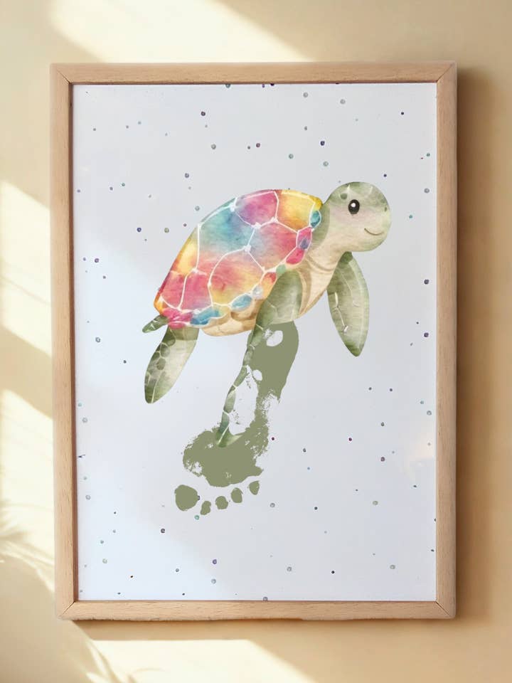 Turtle Footprint Keepsake Print - A4 for wholesale by Tiny Tiptoes