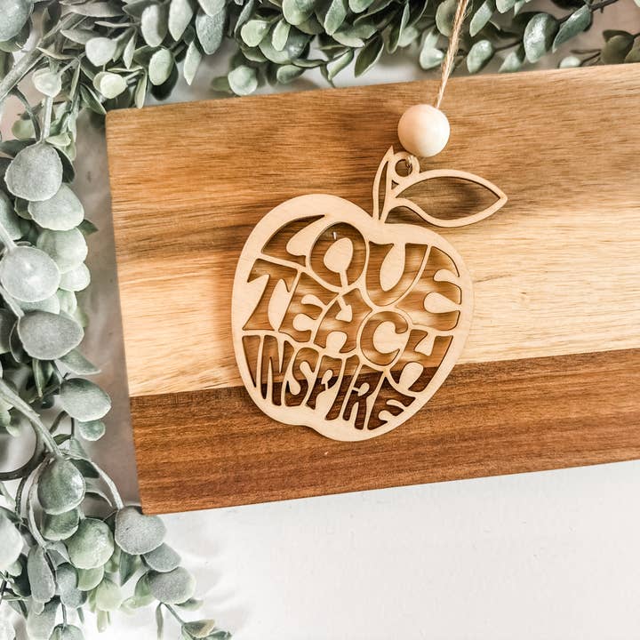Christmas 2025 Teacher Gift Set – Apple Ornament + “Thank You for Helping Me Grow” Card for wholesale by Lumber Revolution