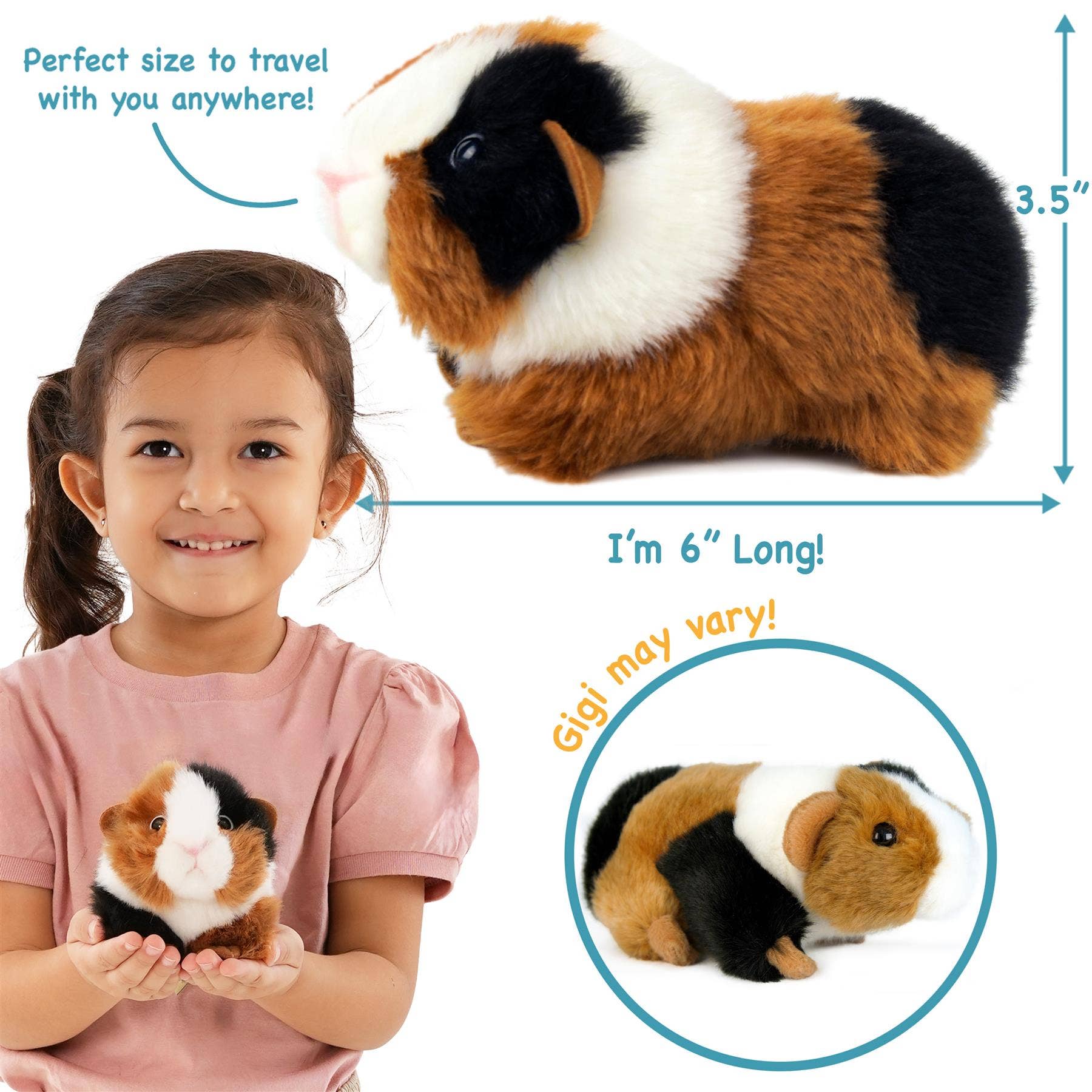 VIAHART Toy Co. - Wholesale Stuffed/Plush Toy - Kids & Baby - Gigi The Guinea Pig | 7 Inch Stuffed Animal Plush3