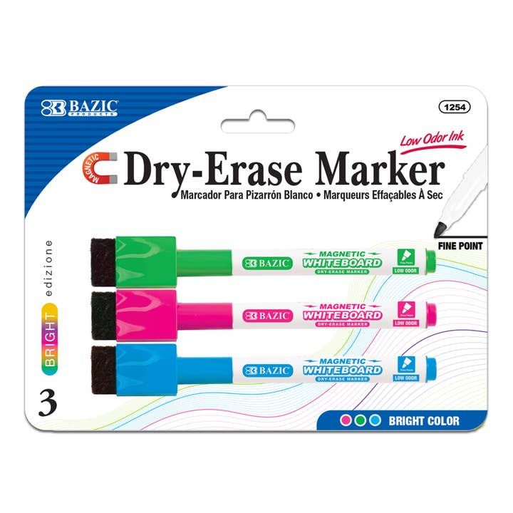 Luna Office Supply - Everyday Essential - Wholesale Marker - Bright Color Magnetic Dry Erase Markers - Pack of 32