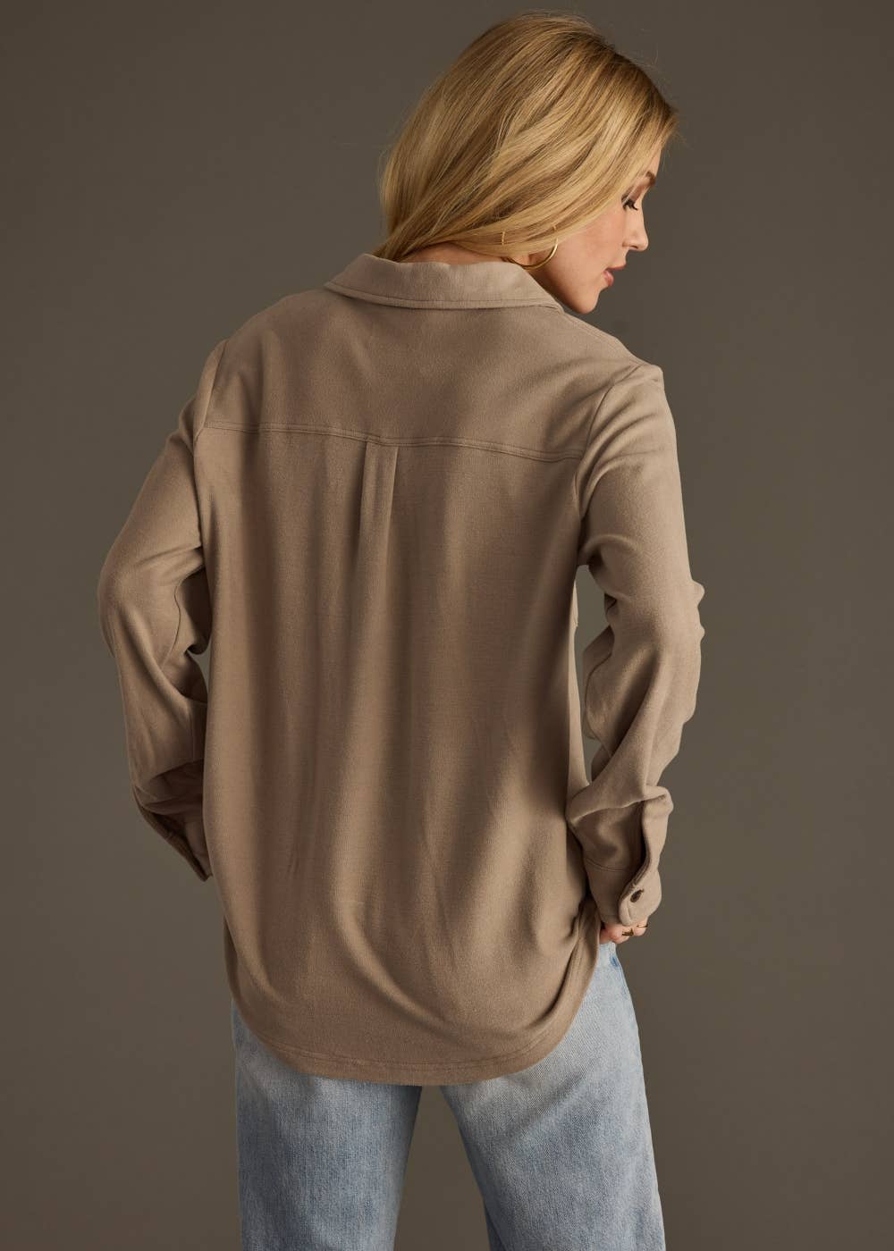 Panache Apparel Co. - Wholesale Button Down Shirt - Women's - Taupe Super Soft Button Up1