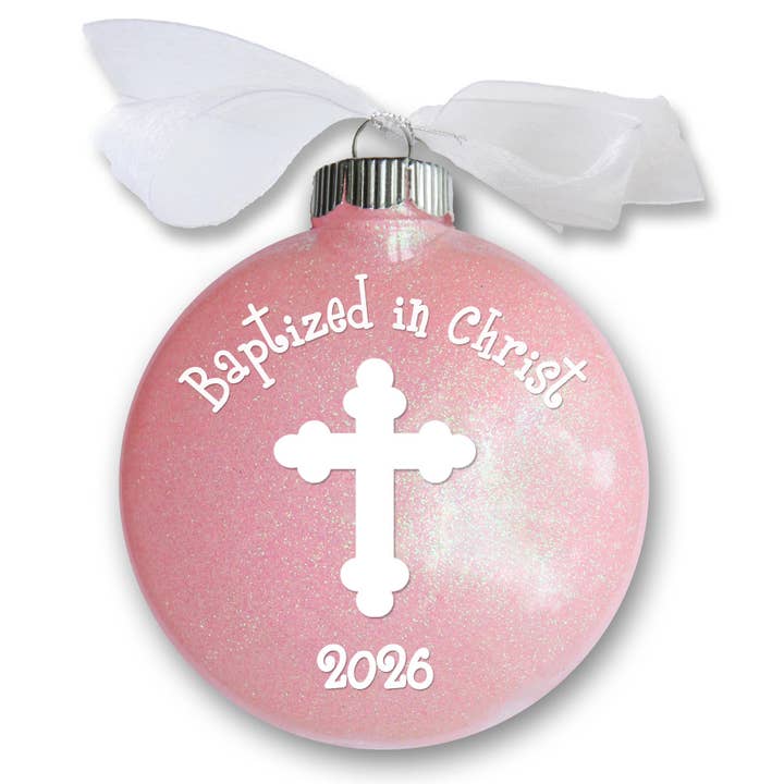 Baptized in Christ Glitter Ornament – Baptism Keepsake Dated for wholesale by Firefly Wishes