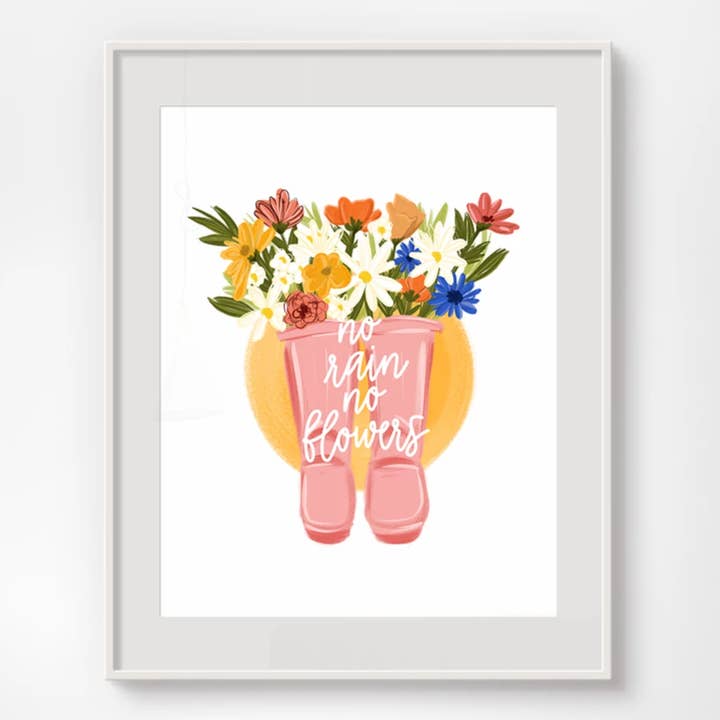 No Rain No Flowers Art Print for wholesale by OHH MAI DESIGN