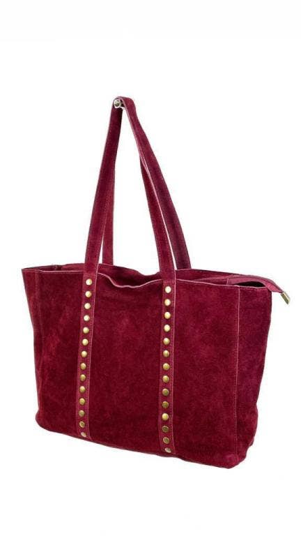 Chenson & Gorett – Engroshandel Tote bag - Dame – Stor shopper taske i ruskind med dekorative nitter5