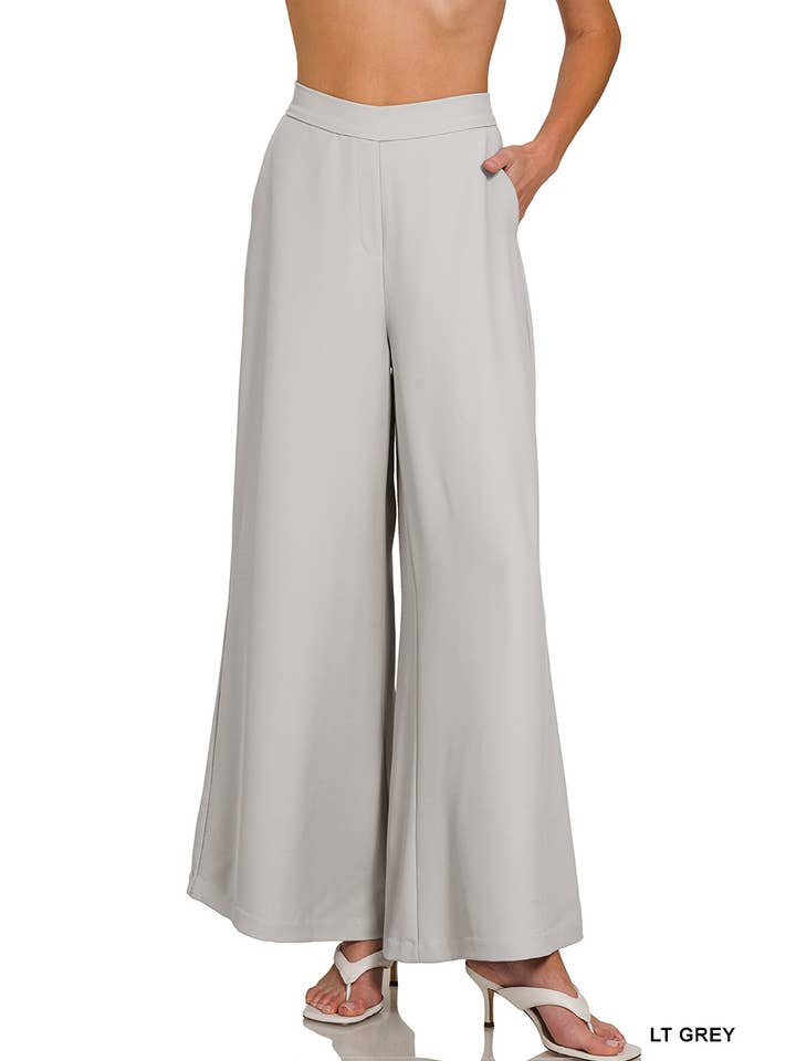 Vanilla Monkey - Wholesale Pants - Women's - Relaxed Fit Elastic Waisted Wide Leg Pants