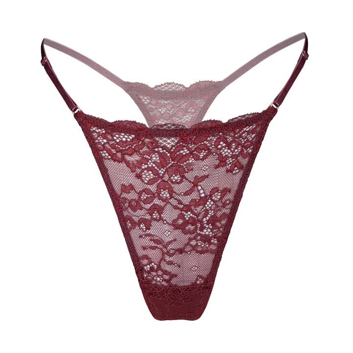 Wild Lace Micro-G string fluweel voor wholesale door Monique Morin Lingerie