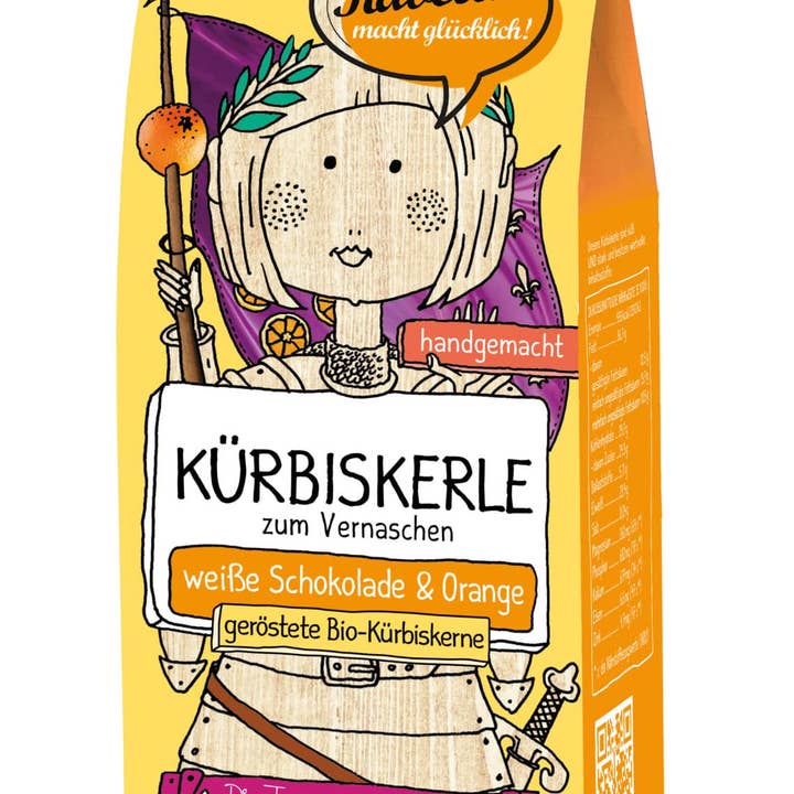 Ravellis - Wholesale Chocolate Covered Sweets - Roasted Organic Pumpkin Seeds - White Chocolate & Orange