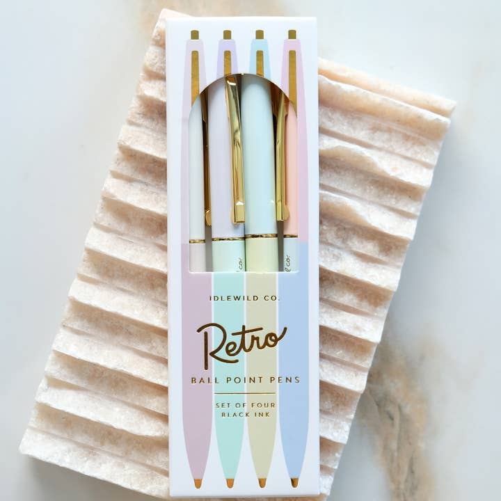 Idlewild Co. - Wholesale Pen - Retro Pen Set of Four | Pastel Rainbow0