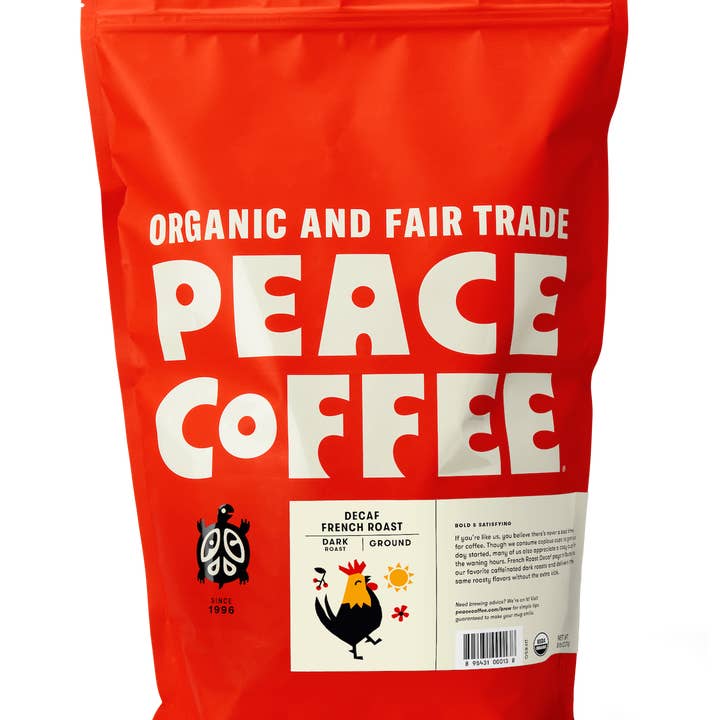 Peace Coffee Decaf French Roast, 5lbs Ground for wholesale by Peace Coffee