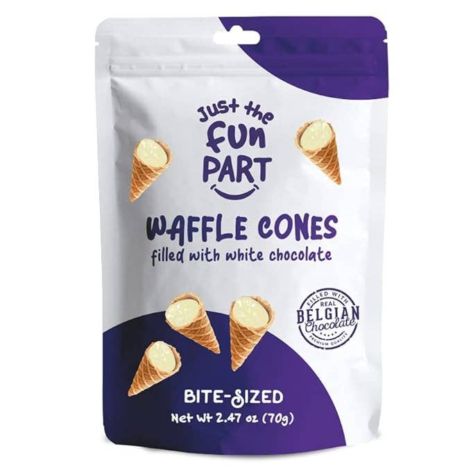 Just the Fun Part - Wholesale Chocolate - Just The Fun Part - White Chocolate Waffle Cones 2.47oz