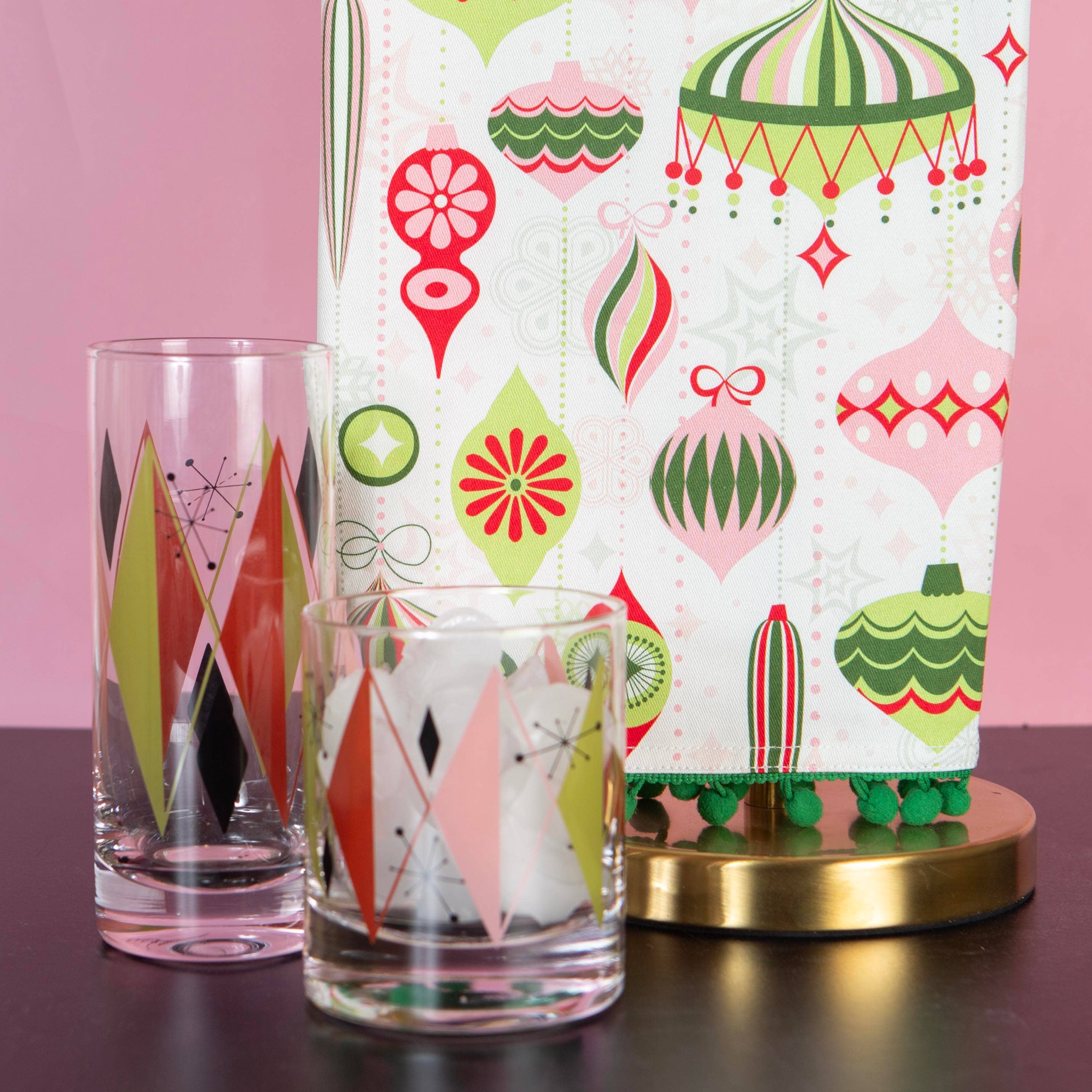 Mod Lounge Paper Company - Wholesale Cocktail/Liquor Glass - Retro Diamond Vintage Whiskey Rocks Cocktail Glass4