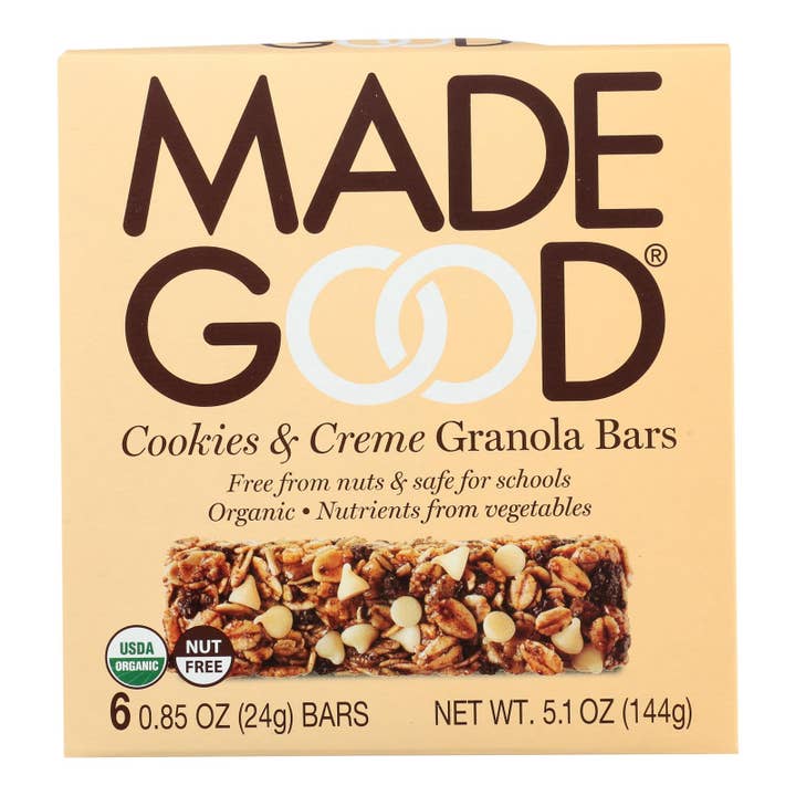 Ware Spark - Wholesale Snack Bar - Made Good - Granola Bar Cookies & Cream - Case Of 6 - .85 Oz