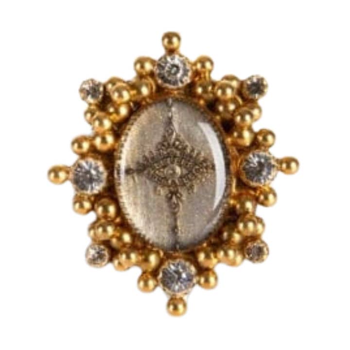 Anello Occhio Onniveggente del Chiostro Ovale - Oro per la vendita all'ingrosso da parte di VSA Designs Inc.