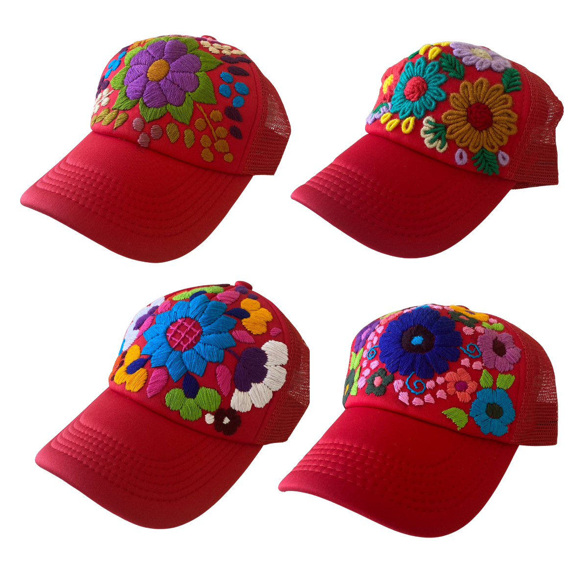 Lumily - Wholesale Trucker Hat - Women's - Tulum Hand-Embroidered Trucker Flower Hat - Mexico15