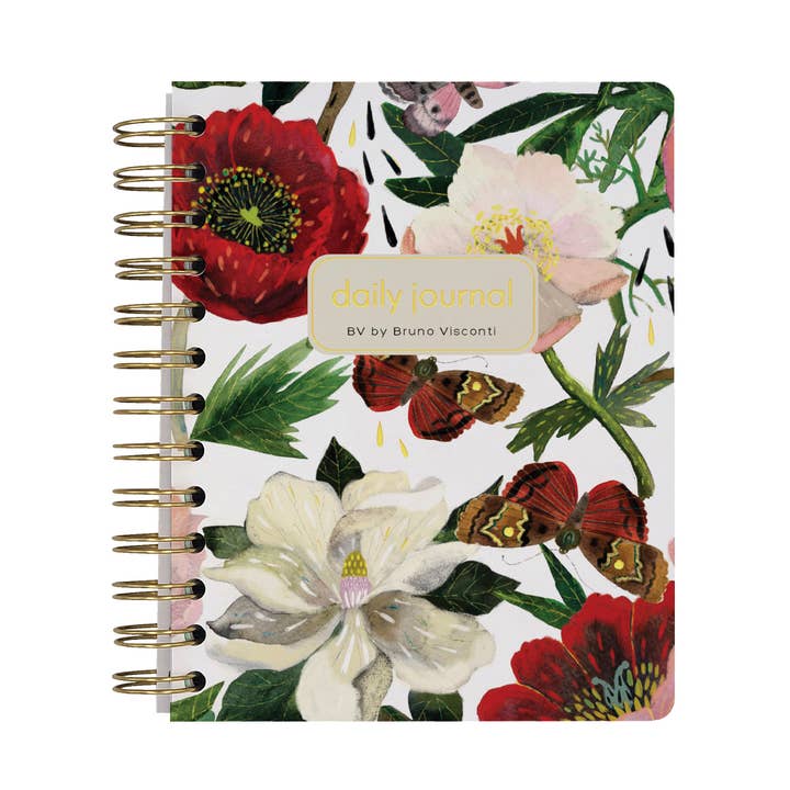 BV by Bruno Visconti - Wholesale Planner - A6 ArtPlanner Spiral Weekly Diary - Peonies0