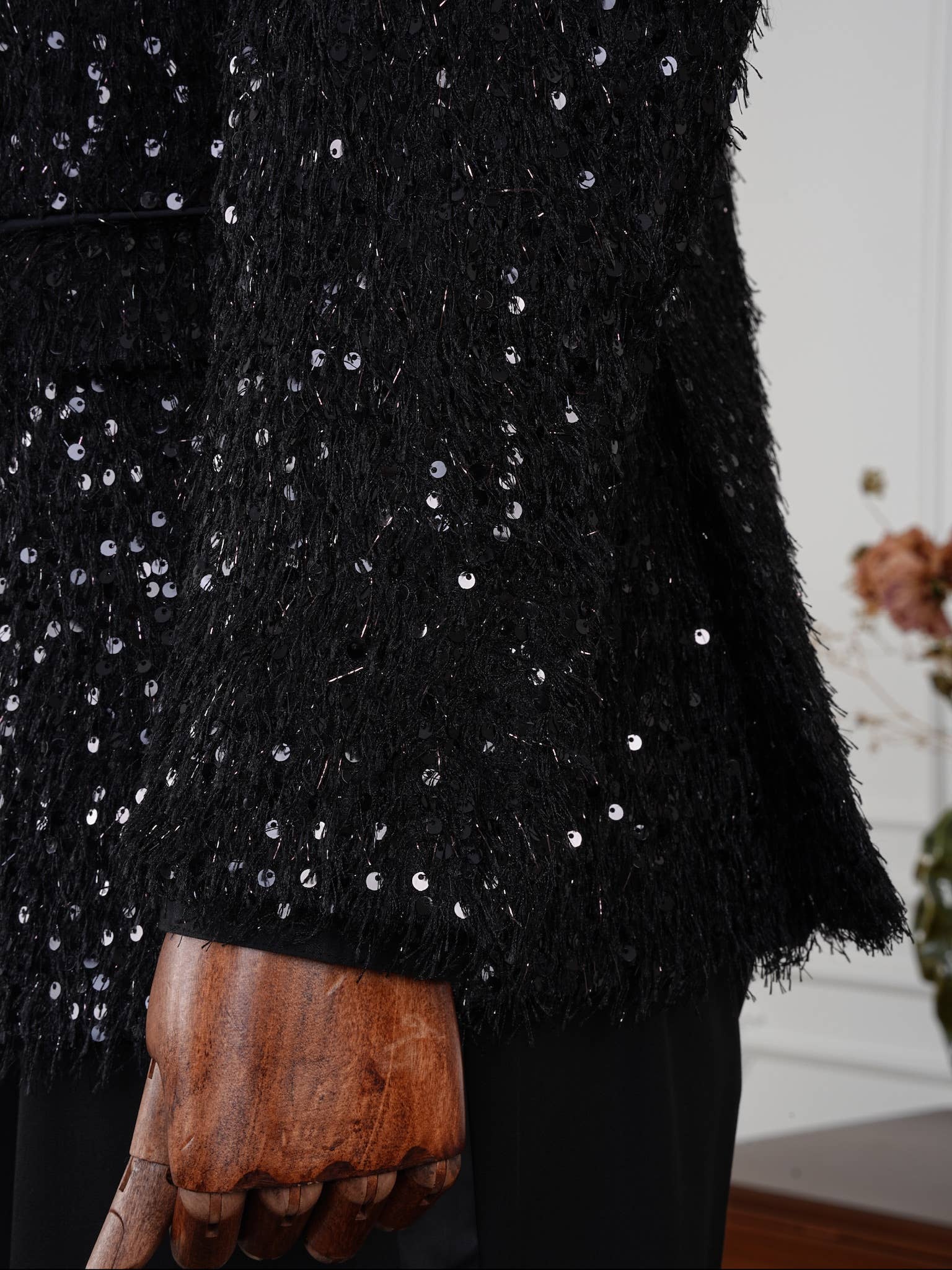 parez suits – Smoking - Homem por atacado – O Smoking de Veludo Preto com Lantejoulas da Edição Limitada de Luxo Noire3