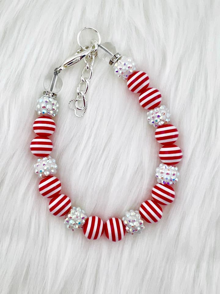 MINI PEPPERMINT CANDY CANE DOG NECKLACE for wholesale by My Trendy Little Pup
