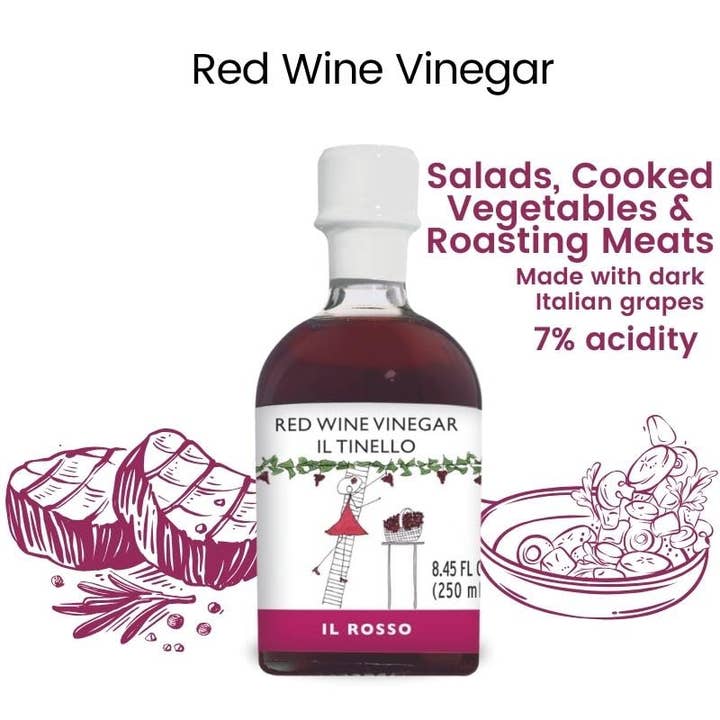 Wholesale Italian Food - Wholesale Vinegar - IL TINELLO, Red Wine Vinegar Aceto di Vino Rosso, (8.45 fl oz) 250ml3