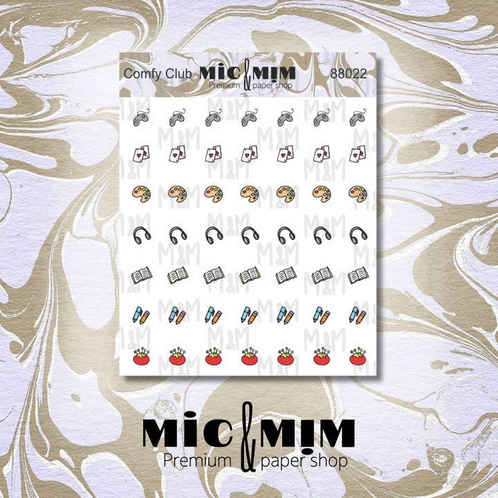 Comfy Club - Lille klistermærkeark for engroshandel hos MIC & MIM Premium Paper Shop