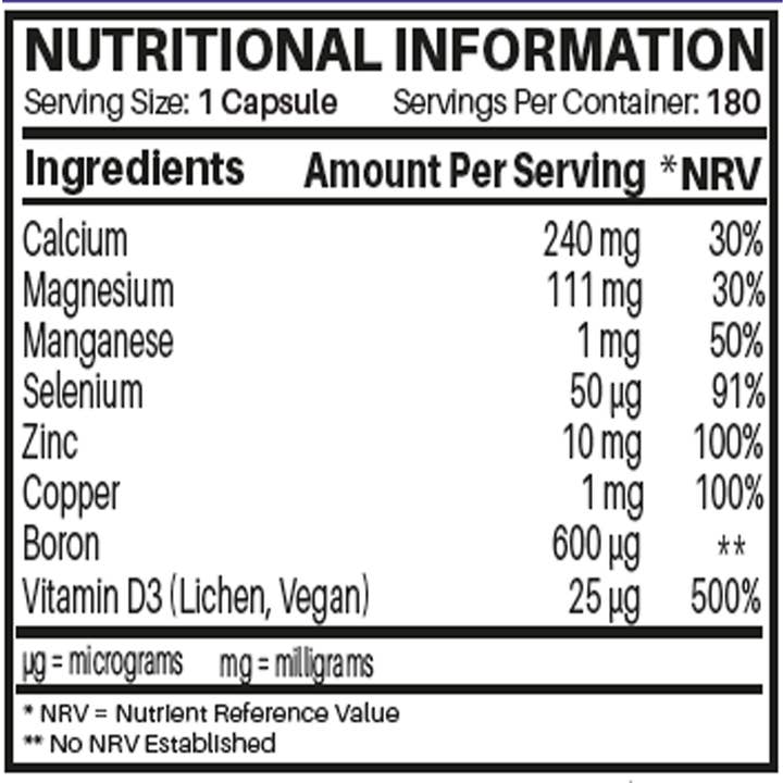 NUTRABYTES – wholesale Oral supplement/vitamin – Magnesium, Calcium, Zinc, Vitamin D3 (Vegan D3) 180 Capsules7