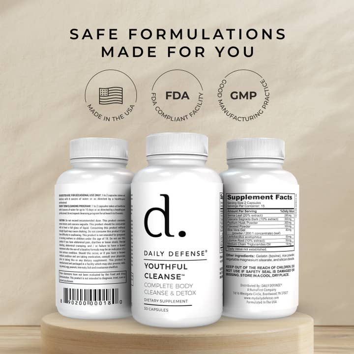 DAILY DEFENSE - Wholesale Oral Supplement/Vitamin - YOUTHFUL CLEANSE Complete Body Cleanse & Detox7