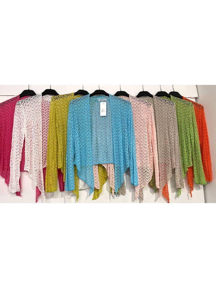 Dance in Paris - Wholesale Cardigan - Women's - Mid Length Soft and Stretchy Laser Cut Cardigan