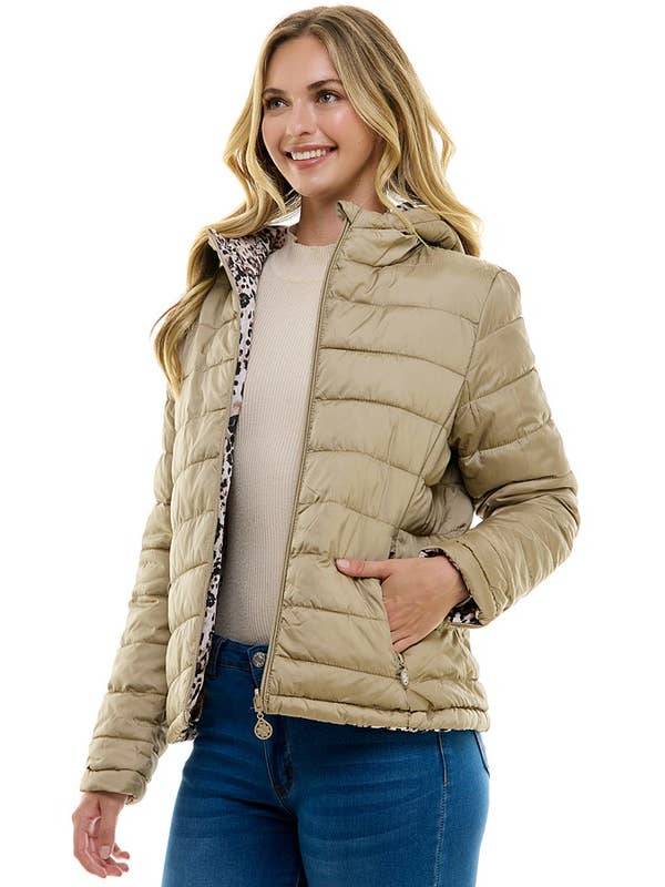 BLUE AGE - Wholesale Puffer Jacket - Women's - Reversible Ladies' Puffer Jacket with Hoodies0