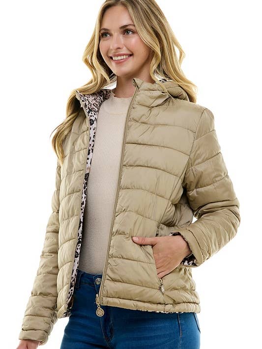 Reversible Ladies' Puffer Jacket with Hoodies for wholesale by patrol jeans