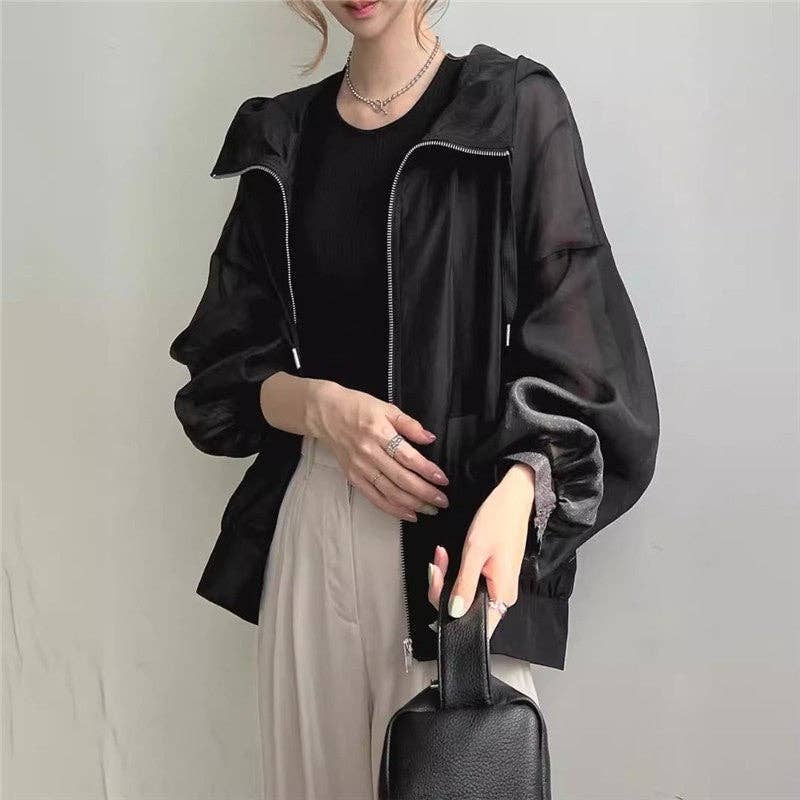 FurDecoration – Großhandel Hoodie – Damen – Leichtes einfarbiges Kapuzen-Sonnenshirt3