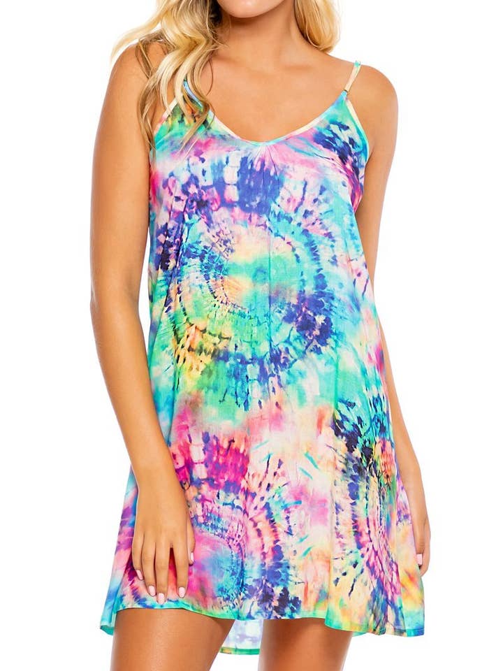 CELESTIAL DREAMS - Drawstring Neckline Cami Shift Dress for wholesale by Luli Fama