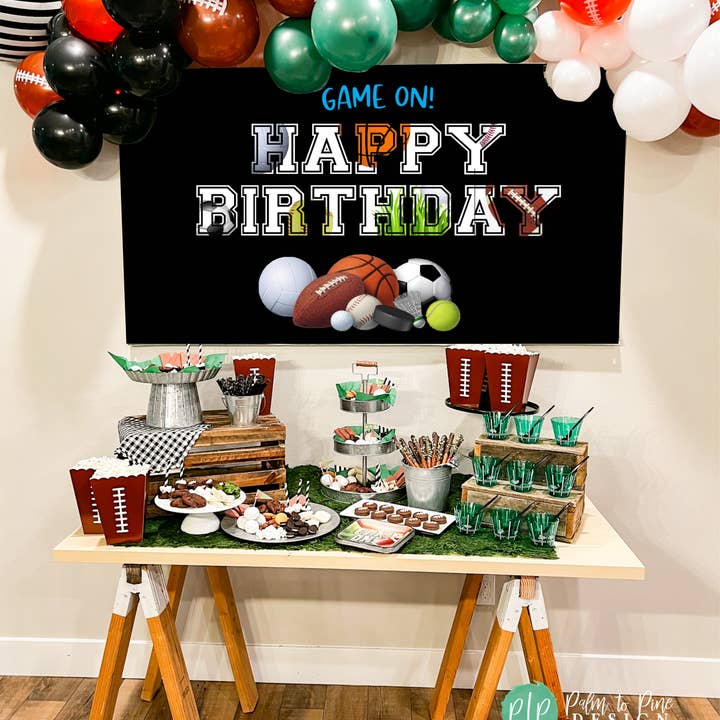 Palm to Pine Design - Wholesale Party Sign/Banner - Sports Birthday Banner for Boys and Girls, Printed on Vinyl2