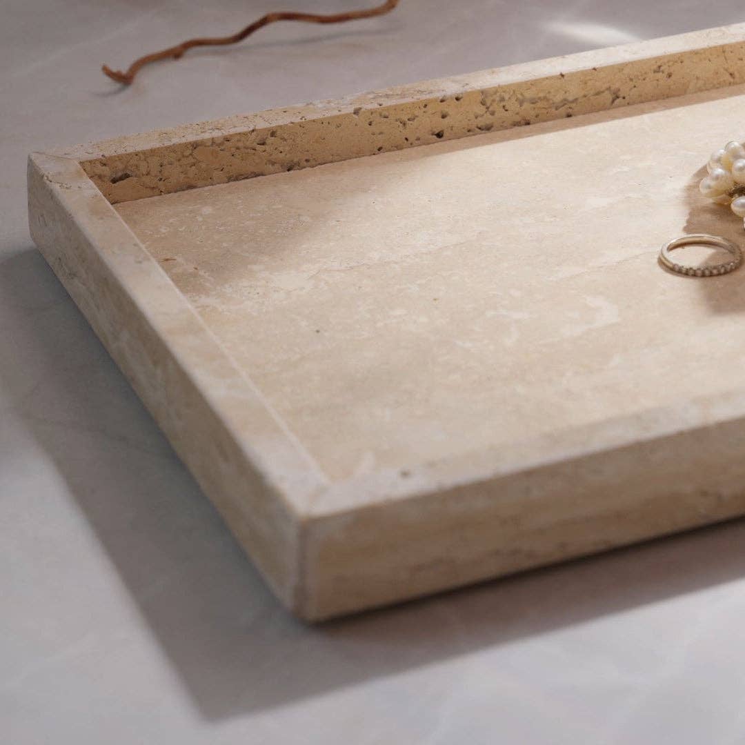 So At Nature – Bandeja decorativa por atacado – Tabuleiro Retangular Travertino2