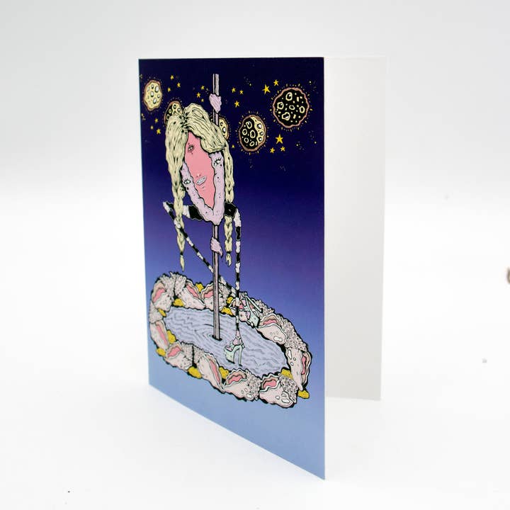 Danielle Arden O’Malley Art - Wholesale Birthday Card - Stripper Bachelor Or Birthday Party Blank Greeting Card With2