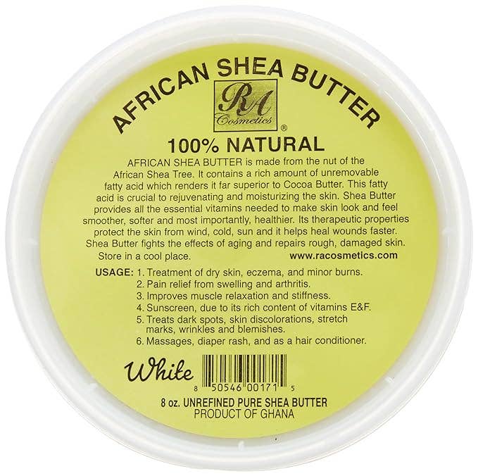 RA Cosmetics - Wholesale Body Balm/Butter - 100% African Shea Butter, Ivory/White Solid - 8oz2