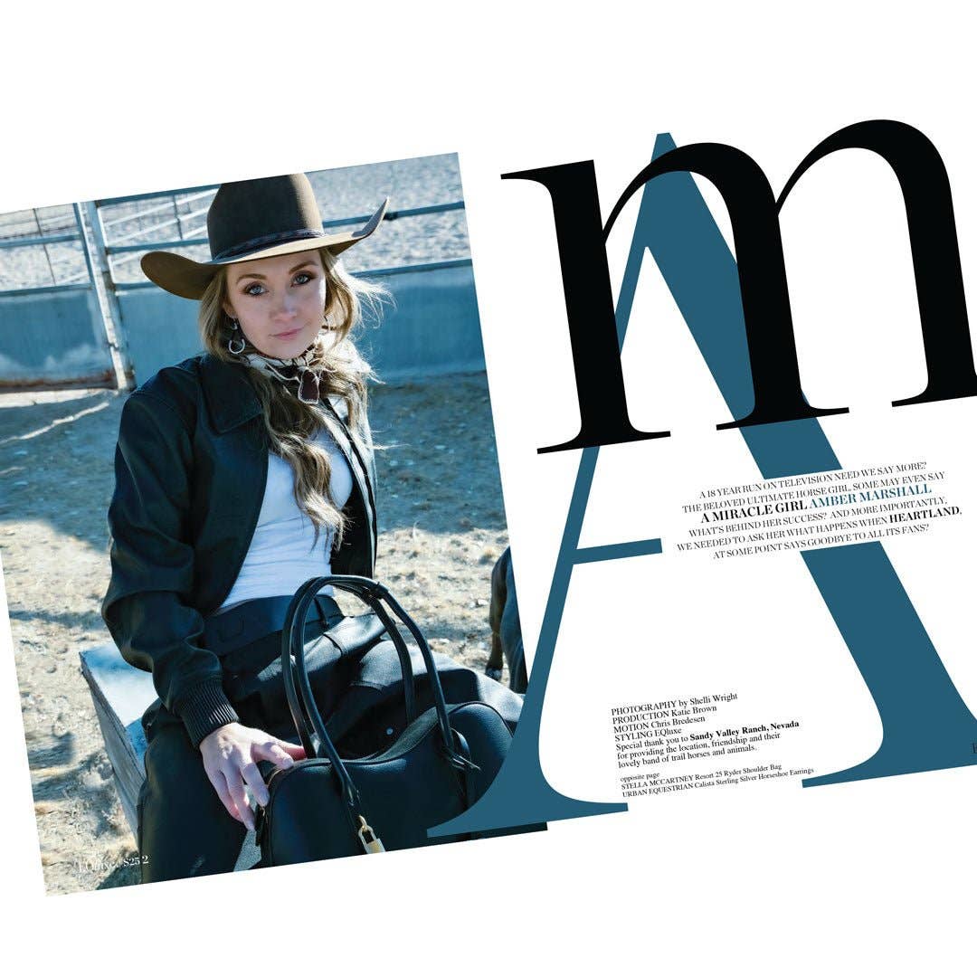 URBAN-EQUESTRIAN - Wholesale Dangle Earrings - Calista - Sterling Silver Bosal Horseshoe Earring on Black Leather7