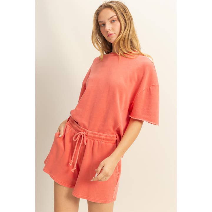 HYFVE - Wholesale Top & Short Set (NOT Loungewear) - Women's - DZ25A717-SET-Short Sleeve Tee And Flowy Shorts Set