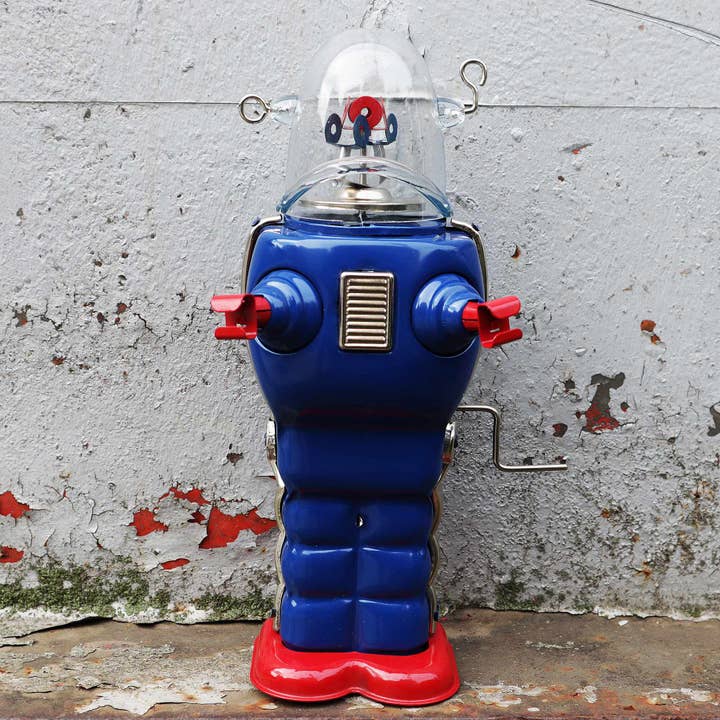 Tribal Trade GmbH - Wholesale Decorative Figurine - Robot Robot Space Trooper blue tin robot9