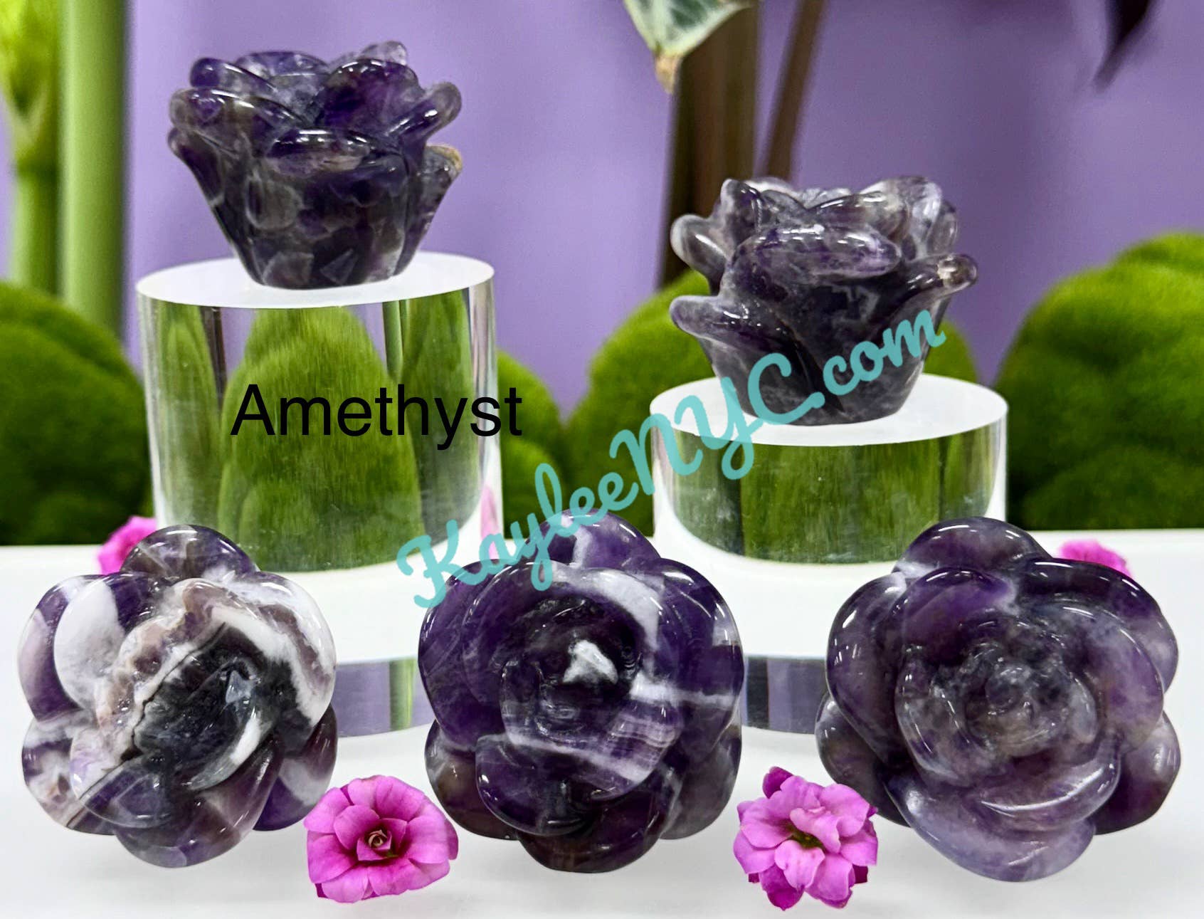 KayleeNYC - Wholesale Spiritual Stone/Crystal - 1.6” Natural Mix Crystals Roses Healing Energy5