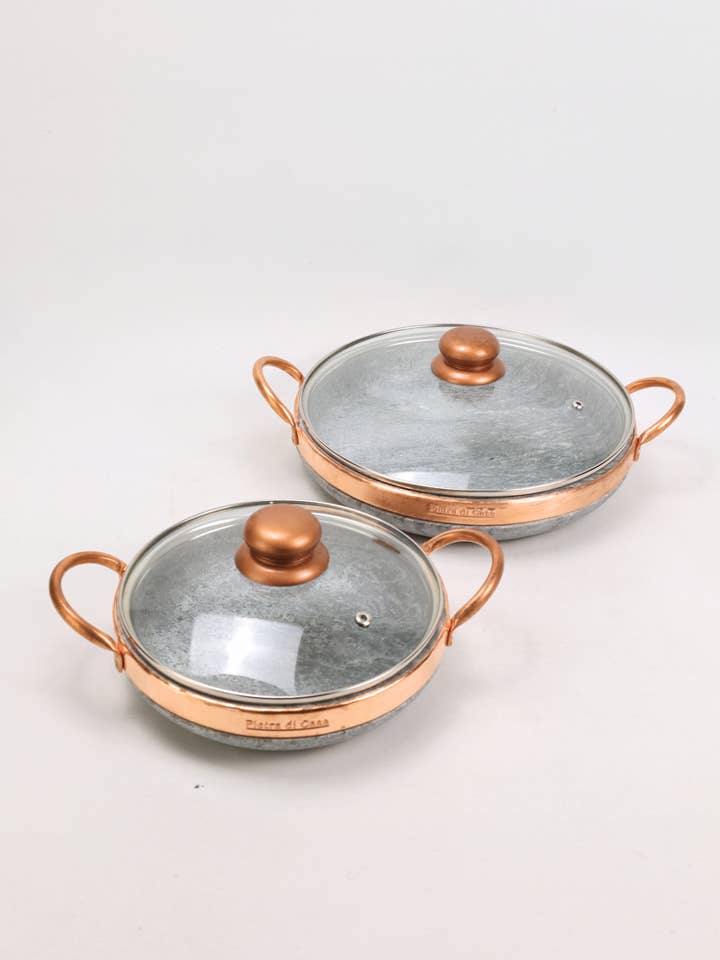 Paella Pan with Glass Lid for wholesale by PIETRA DI CASA