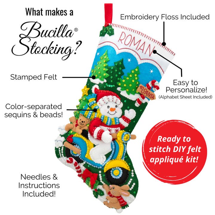 Plaid Crafts - Wholesale Craft Sewing Kit - Bucilla Christmas Sugar Plum Fairy Felt Stocking Kit