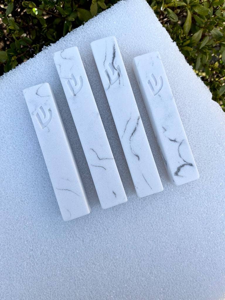 A&S Mezuzot - Wholesale Decorative Tabletop Object - WHITE Marble Stone6