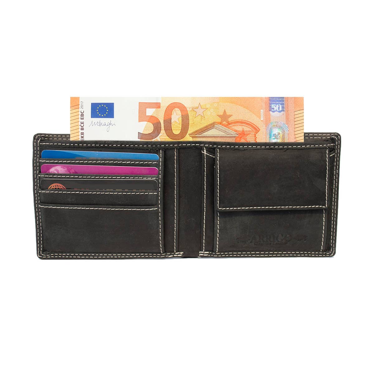 Arrigo - Wholesale Wallet - Men's - Men Billfold Wallet Buffalo Leather With Compact Model RFID4