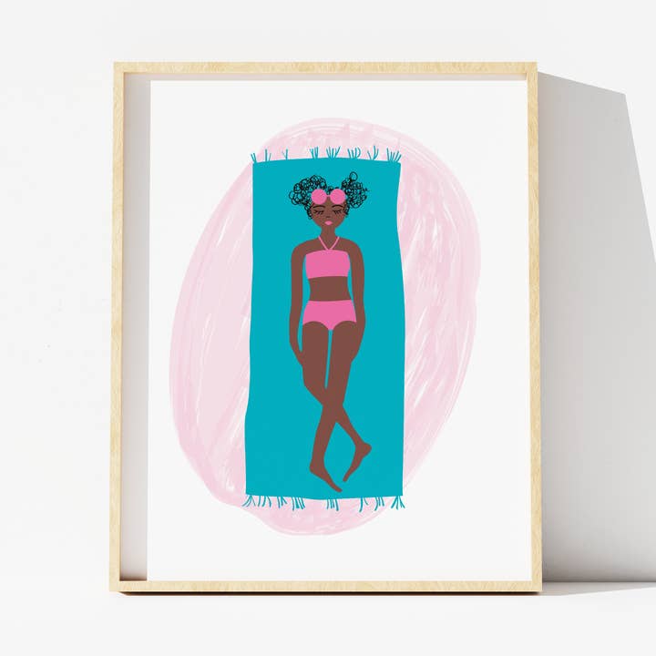 Strand Babe - Pink Kunsttryk for engroshandel hos Oh So Chic Designs