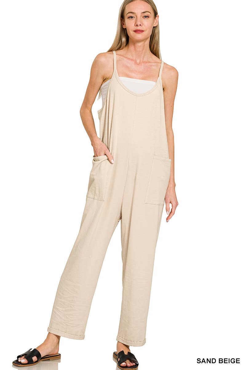 Vanilla Monkey - Wholesale Jumpsuit - Women's - Spaghetti Strap Pocketed Jumpsuit4