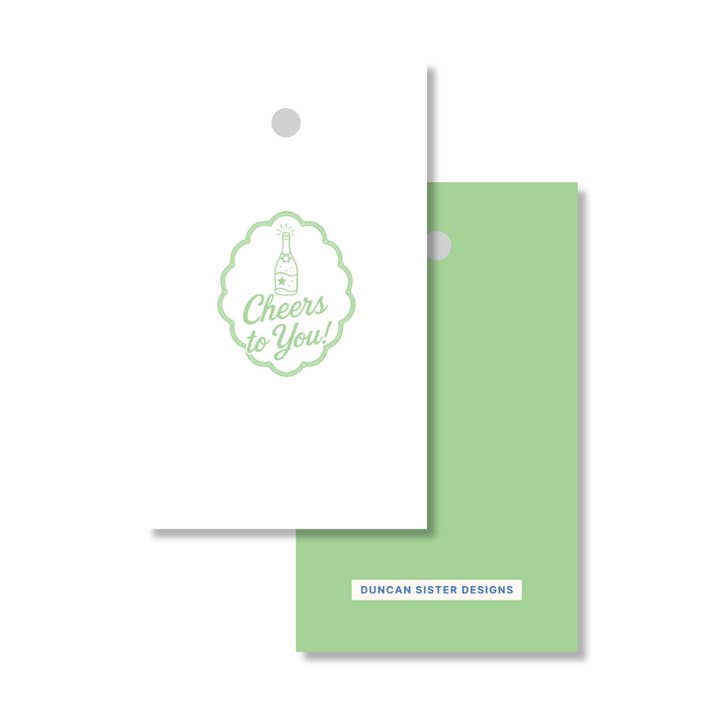 Champagne Skål till Dig! Presentetiketter – Set om 8, Tillverkad i USA för wholesale av Duncan Sister Designs