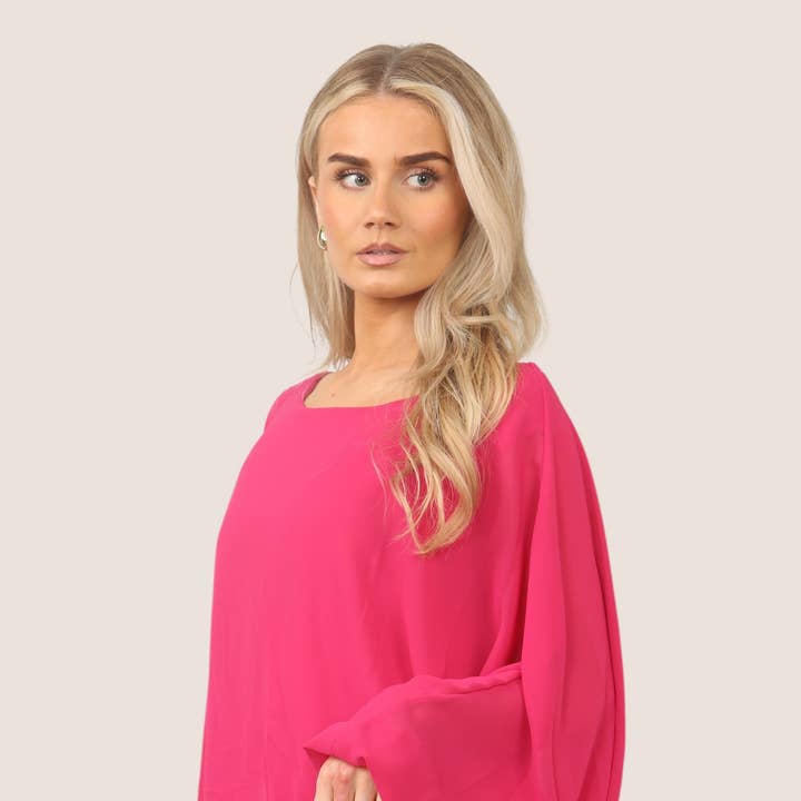 Kurt Muller - Wholesale Blouse - Women's - Emma Necklace Bubble Hem Lined Blouse7