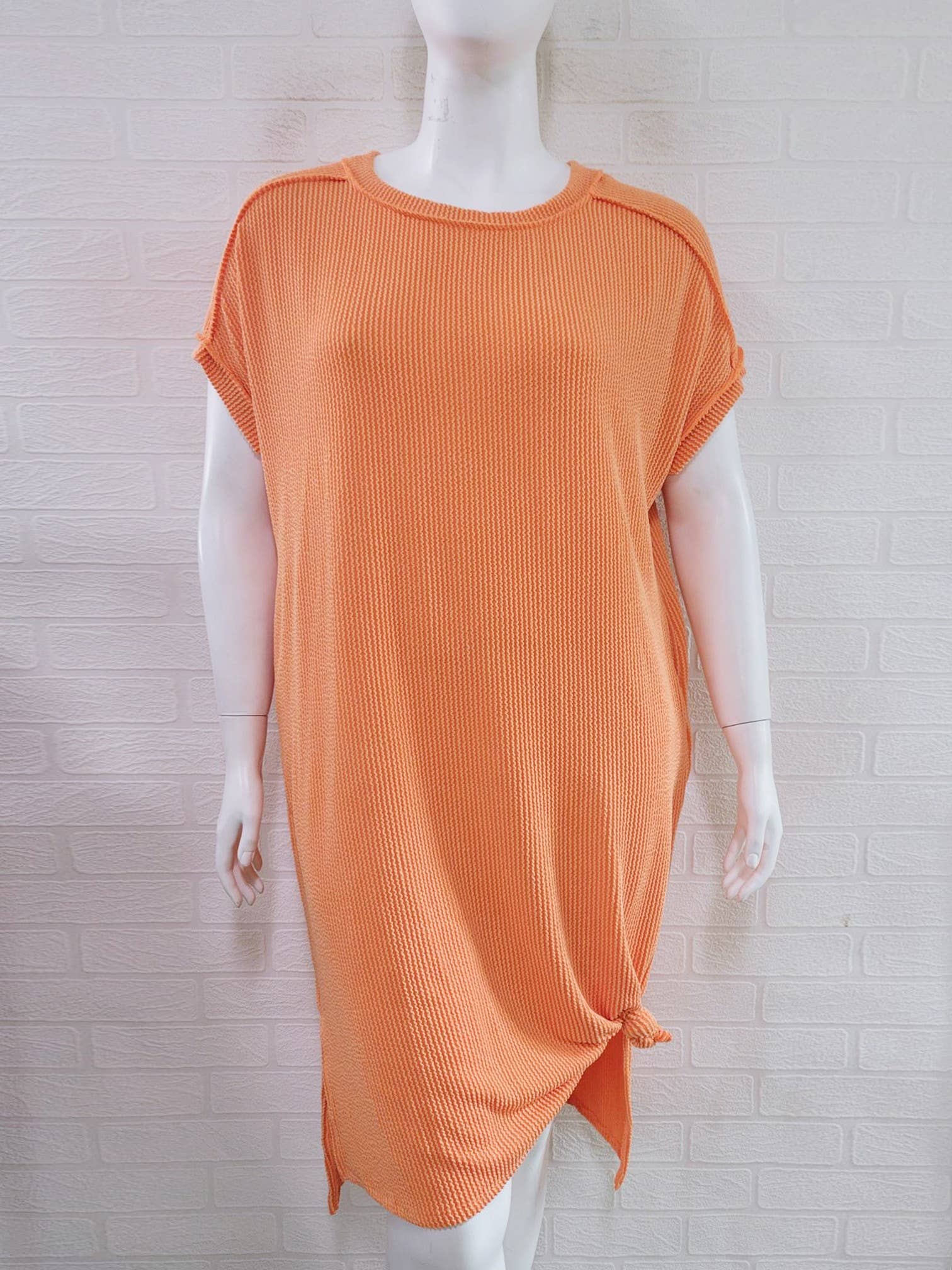 Haute Fox Plus Size & Contemporary – Engroshandel Kjole - Dame – Ribbet midi tee kjole i store størrelser JK18643-D10